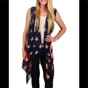 American Flag‎ Fringe Size Small Boho Festival Small hole in back